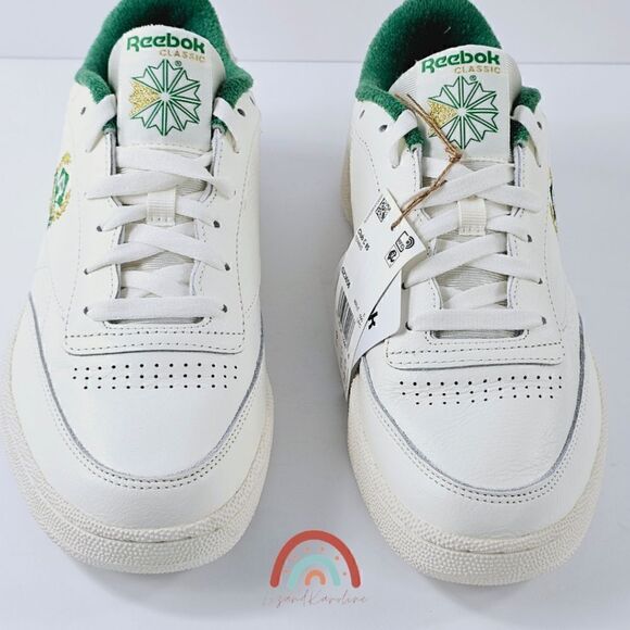 New! Reebok CLUB C 85 Leather Embroidered Archival Crest Logo Tennis Sneakers - Picture 6 of 13